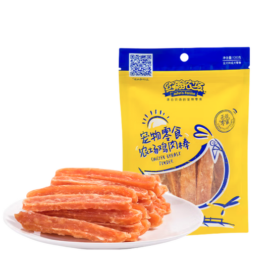 Chicken breast tender sticks dog treats – grain-free 100g from John’s Farms Vetnourish