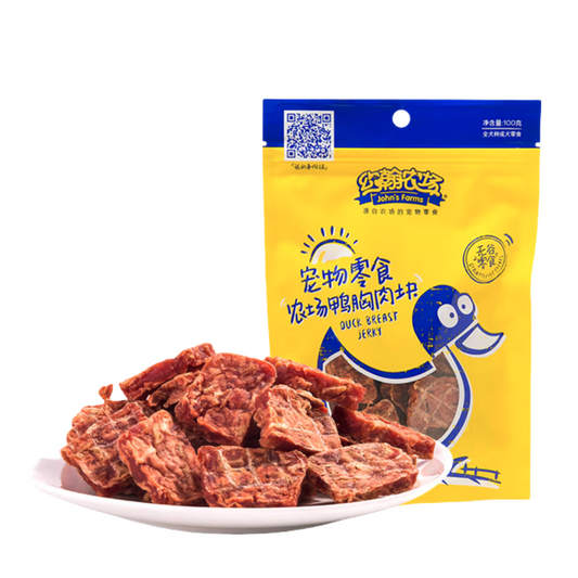 Duck breast jerky dog treats – grain-free 100g from John’s Farms Vetnourish